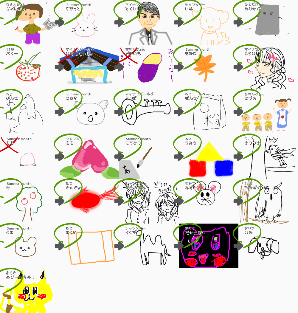 ブラウザ上で遊べる オンライン 絵しりとり