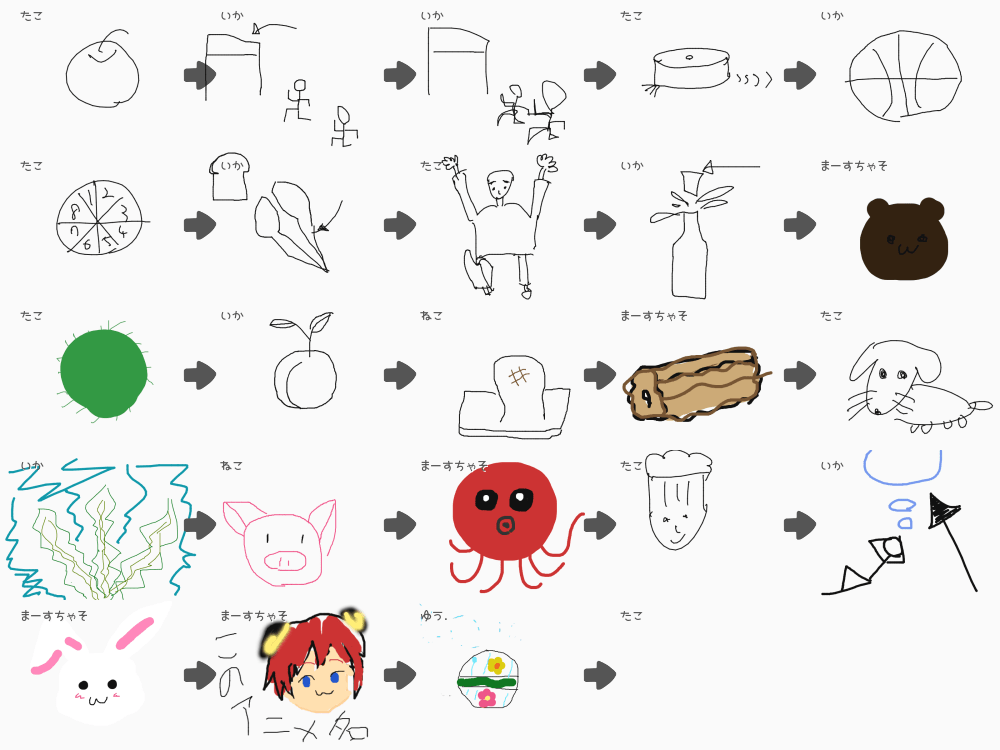 ブラウザ上で遊べる オンライン 絵しりとり