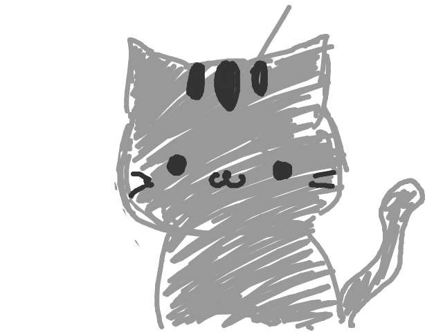 cat 絵画 イラスト ドローイング - 絵画